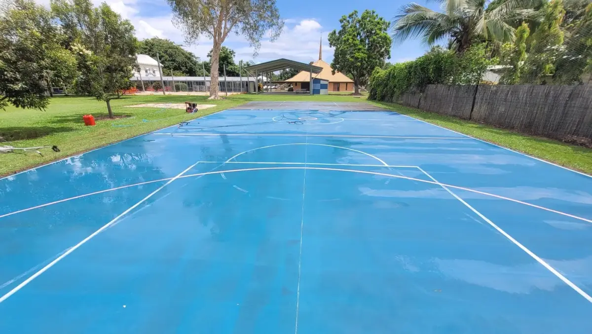 Playground surface after pressure cleaning