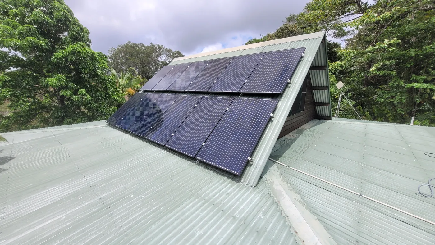 Multi-storey home solar panels after cleaning